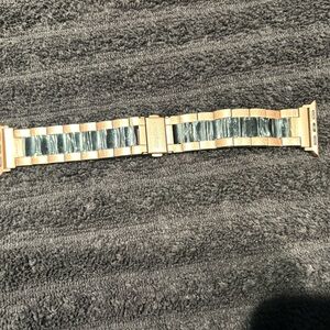 Rose Gold and Black Metal Watch Band